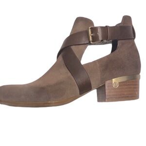 Isola DAVAN Havana Brown Leather Suede Ankle Boots SZ 6